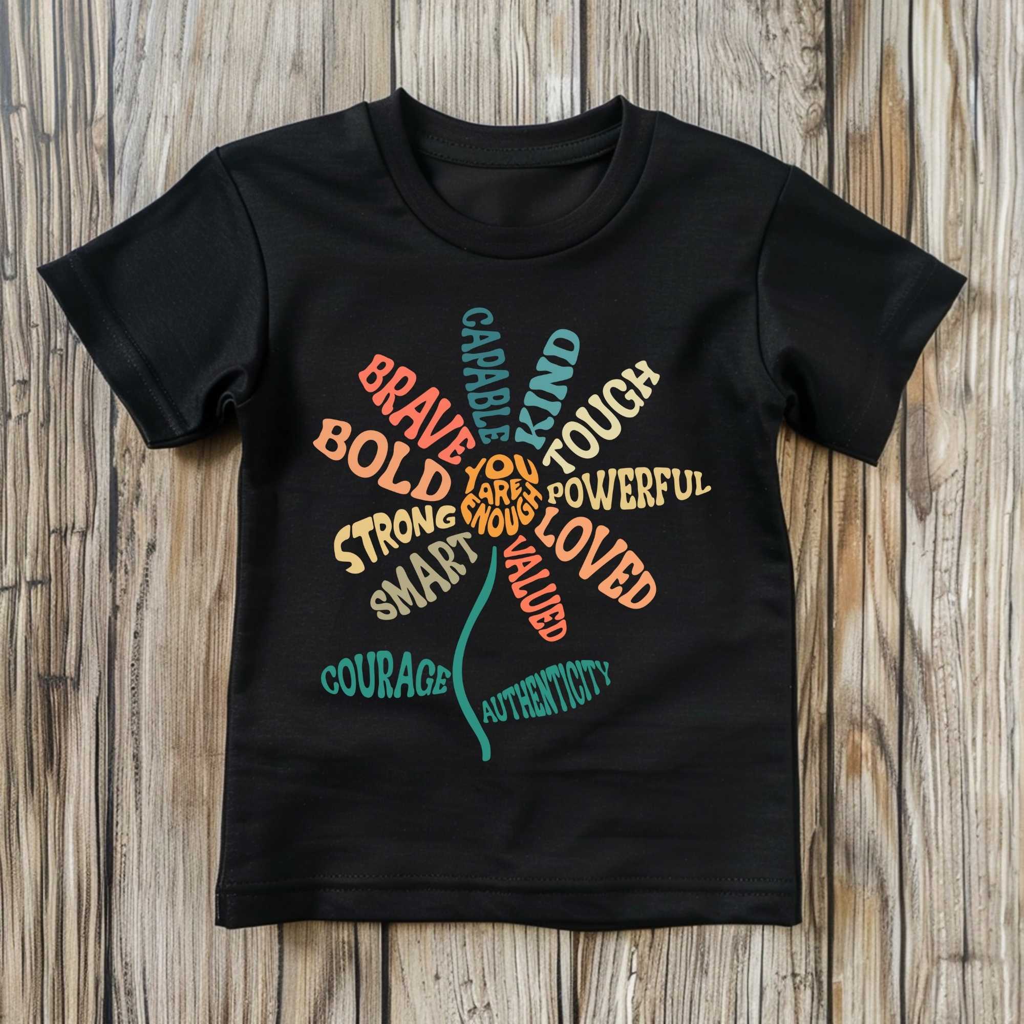 You Are Enough Flower Motivational Girls’ T-Shirts