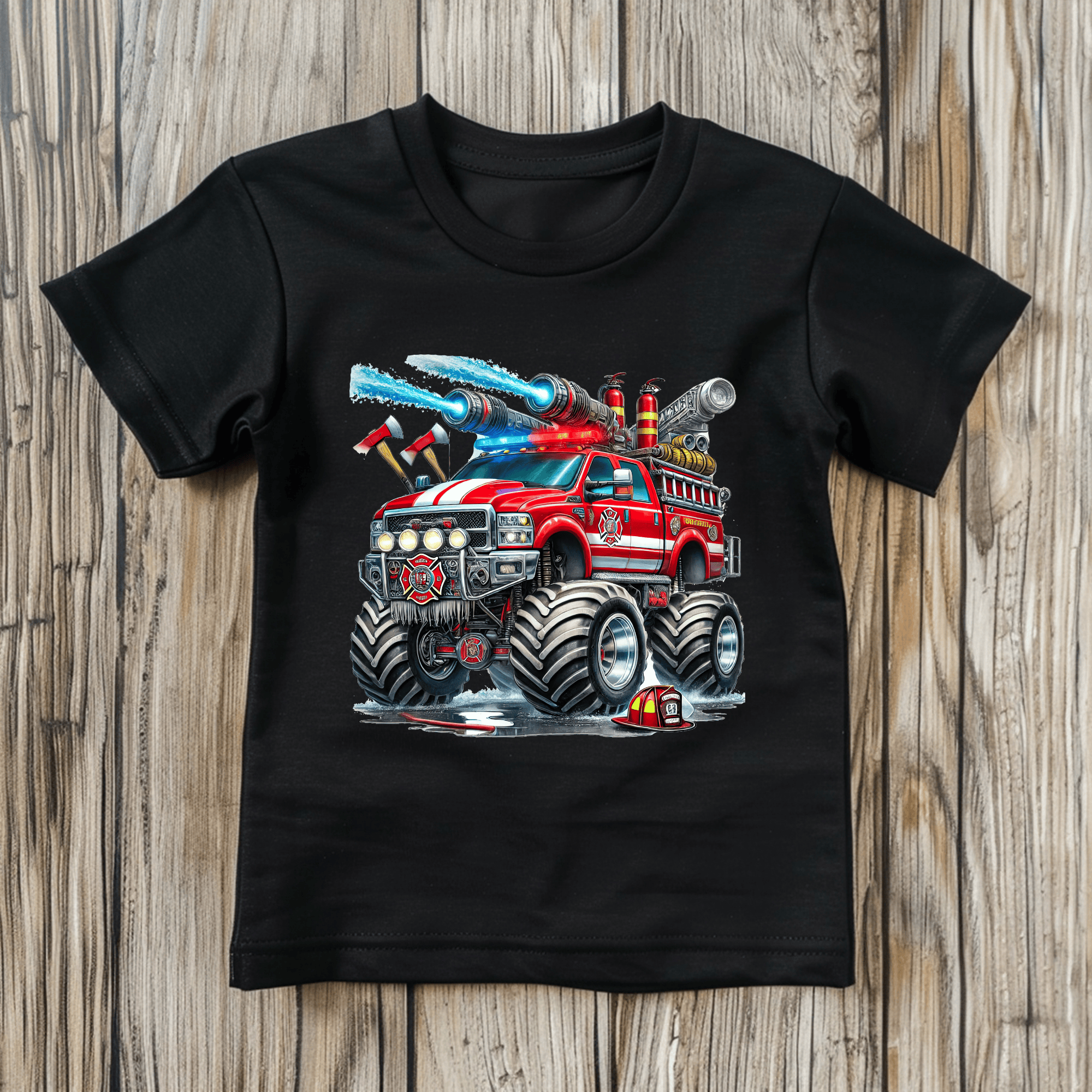 Fire Monster Truck Kids’ T-Shirts