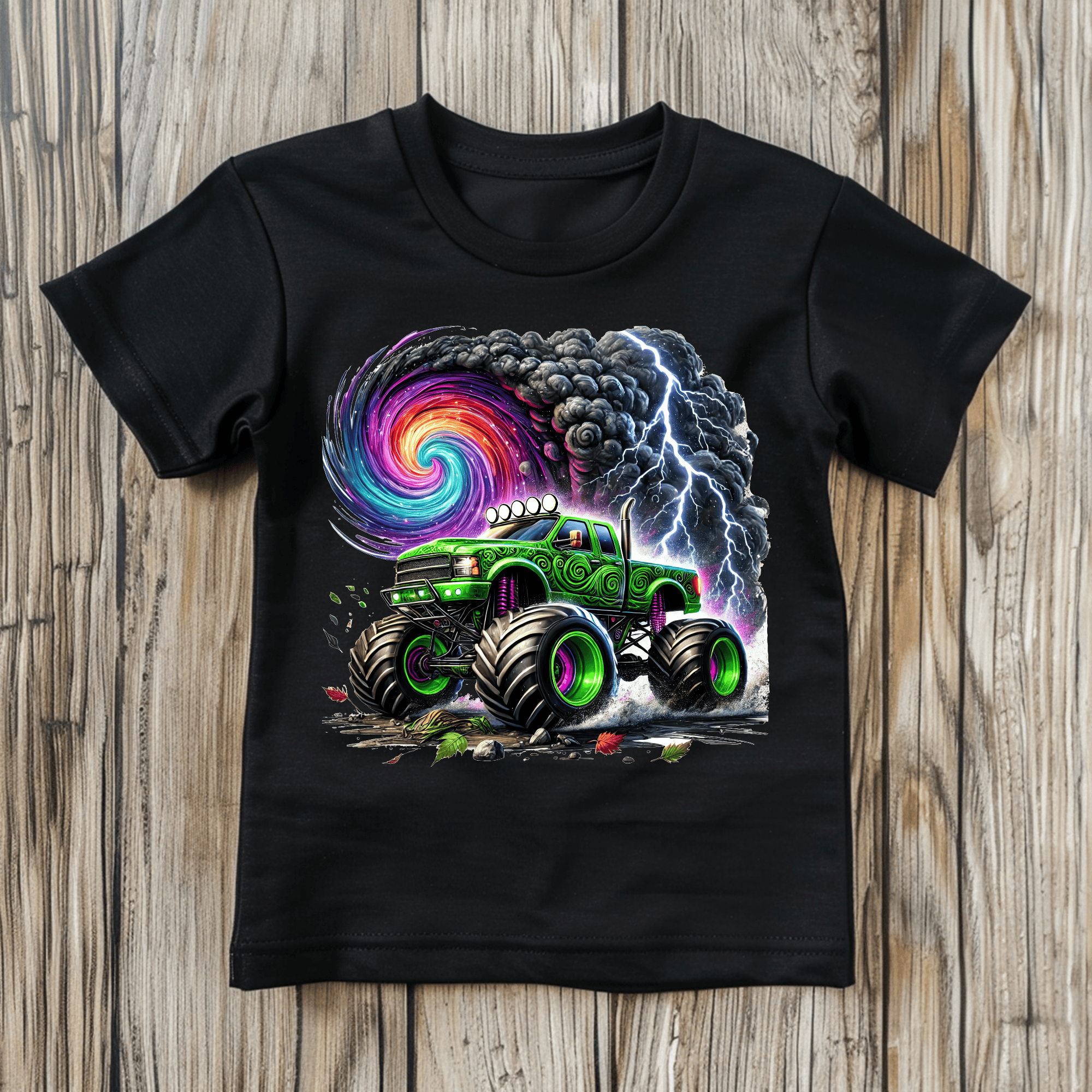 Lighting Monster Truck Kids’ T-Shirts