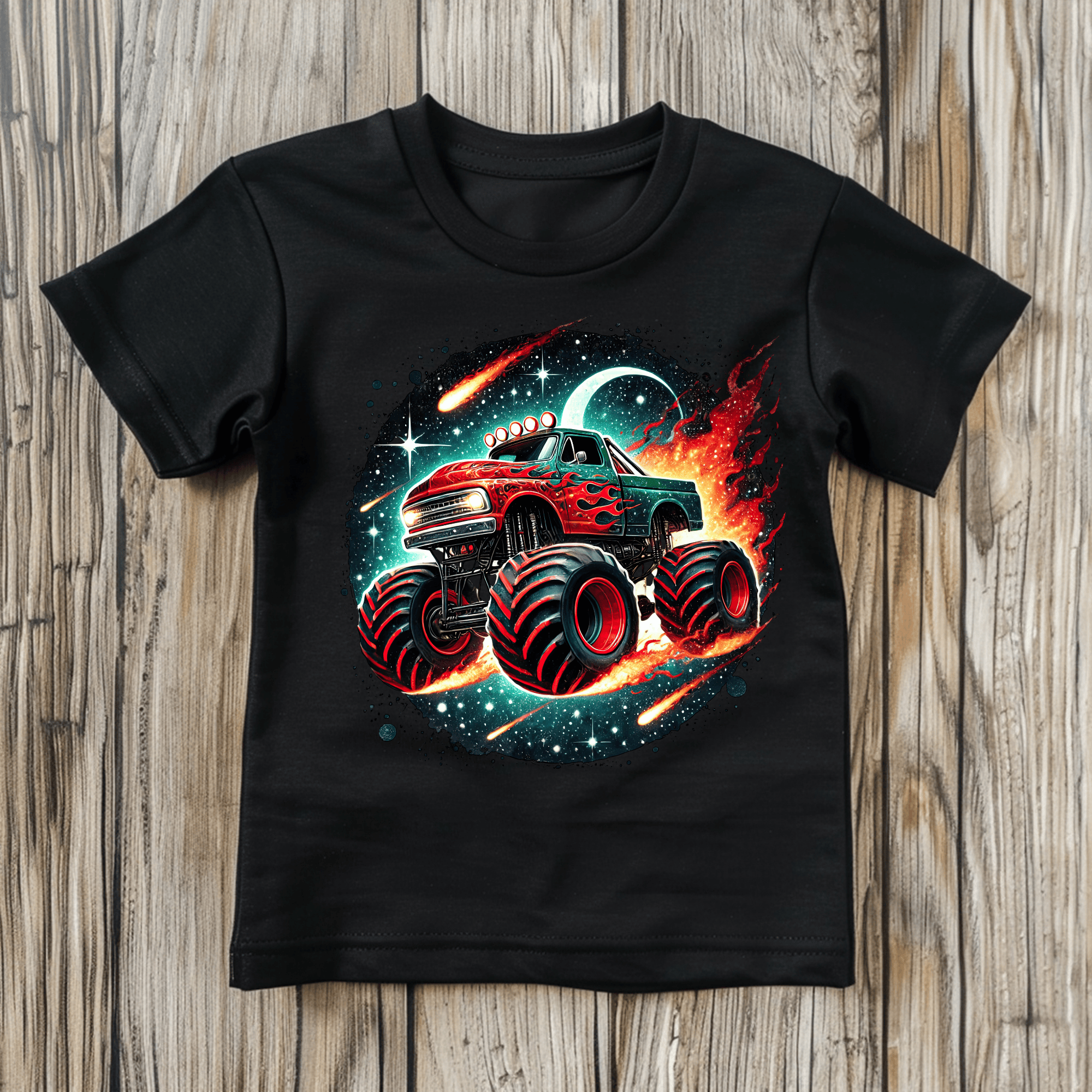 Outer Space Monster Truck Kids’ T-Shirts