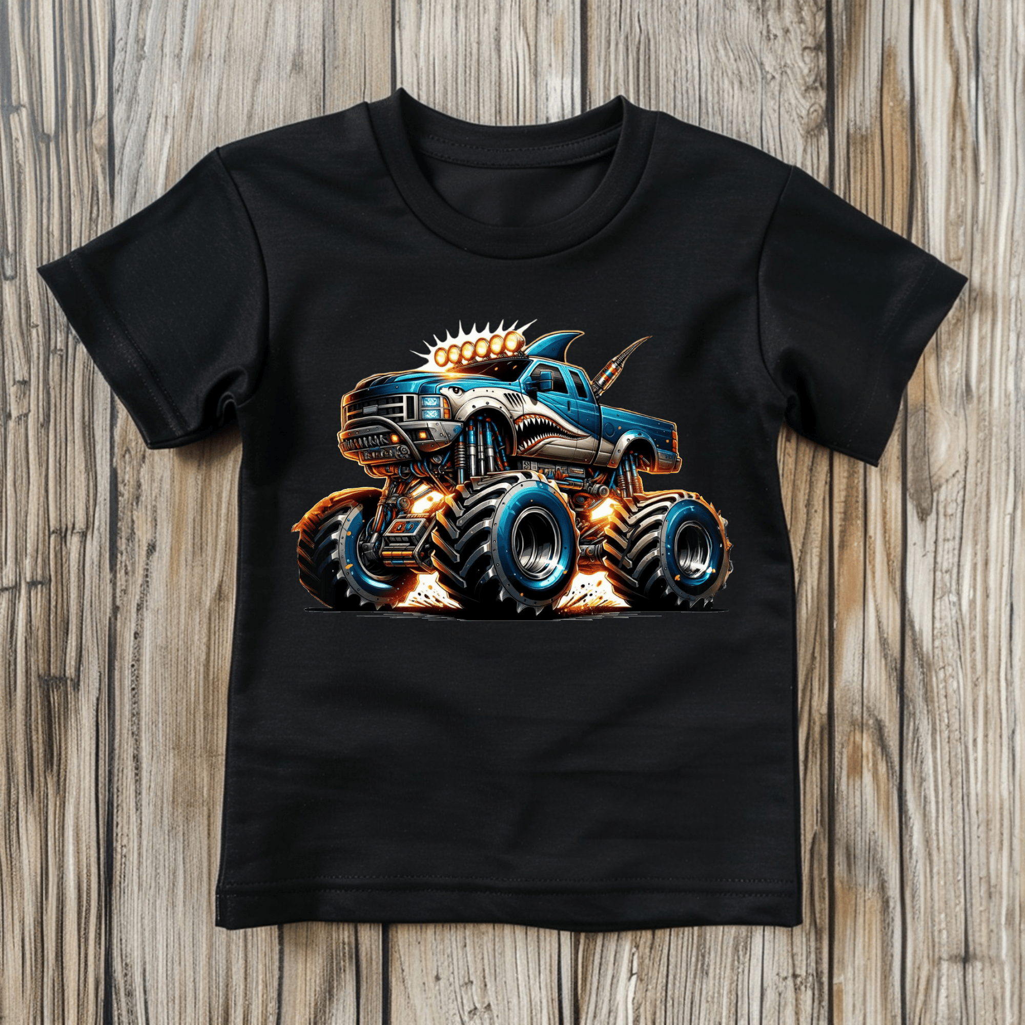 Shark Monster Truck Kids’ T-Shirts