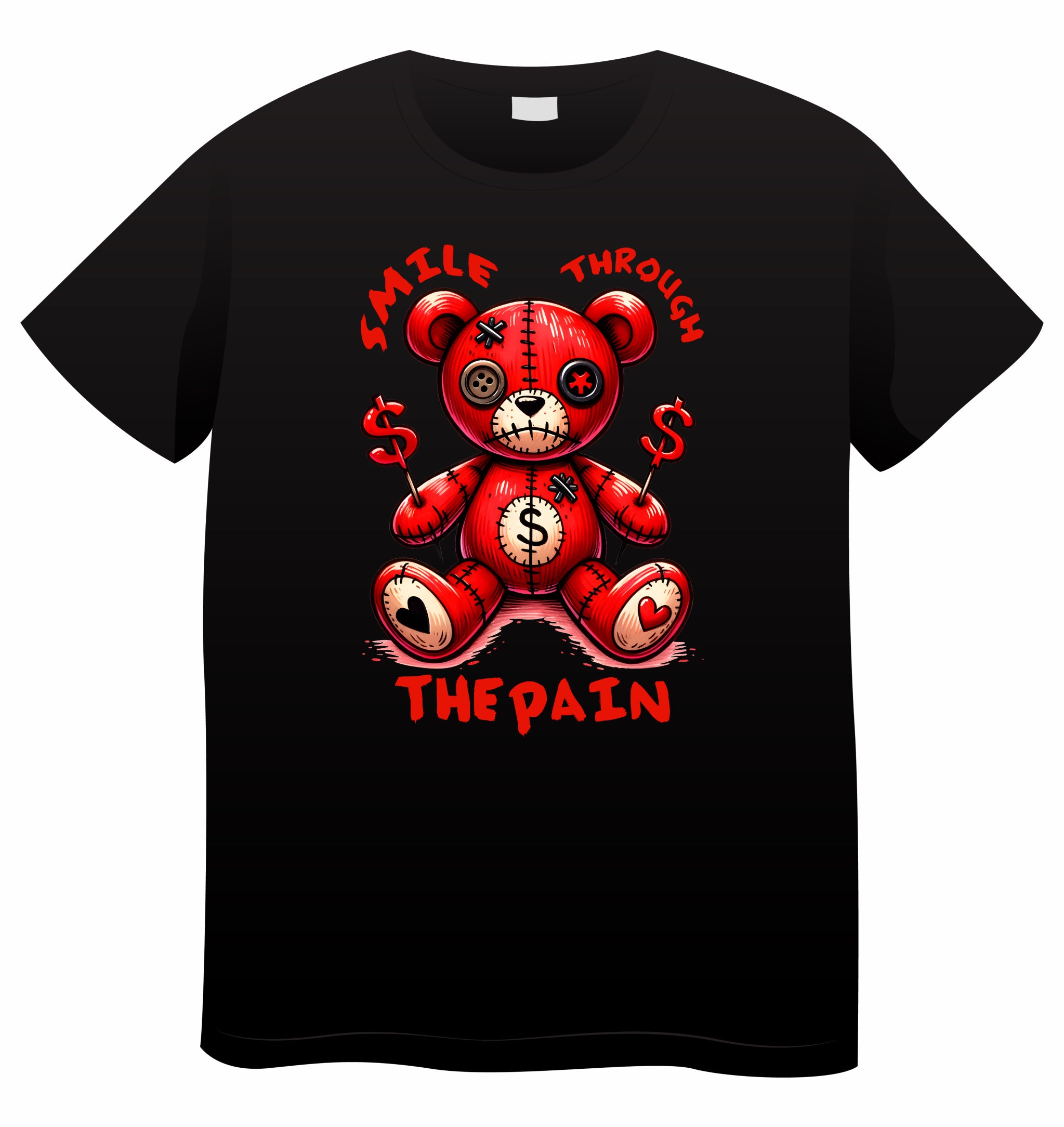 Smile Through The Pain Teddy Bear Adult T-Shirt