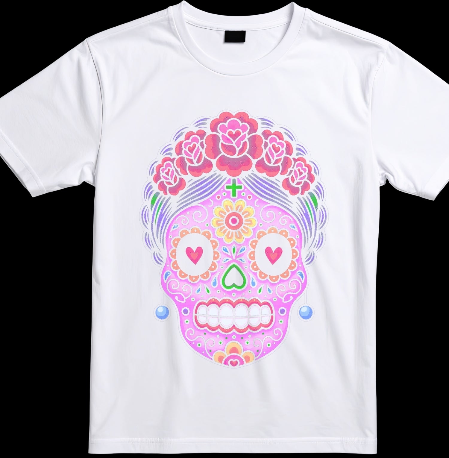 Dia De Los Muertos Sugar Skull Adult Tee