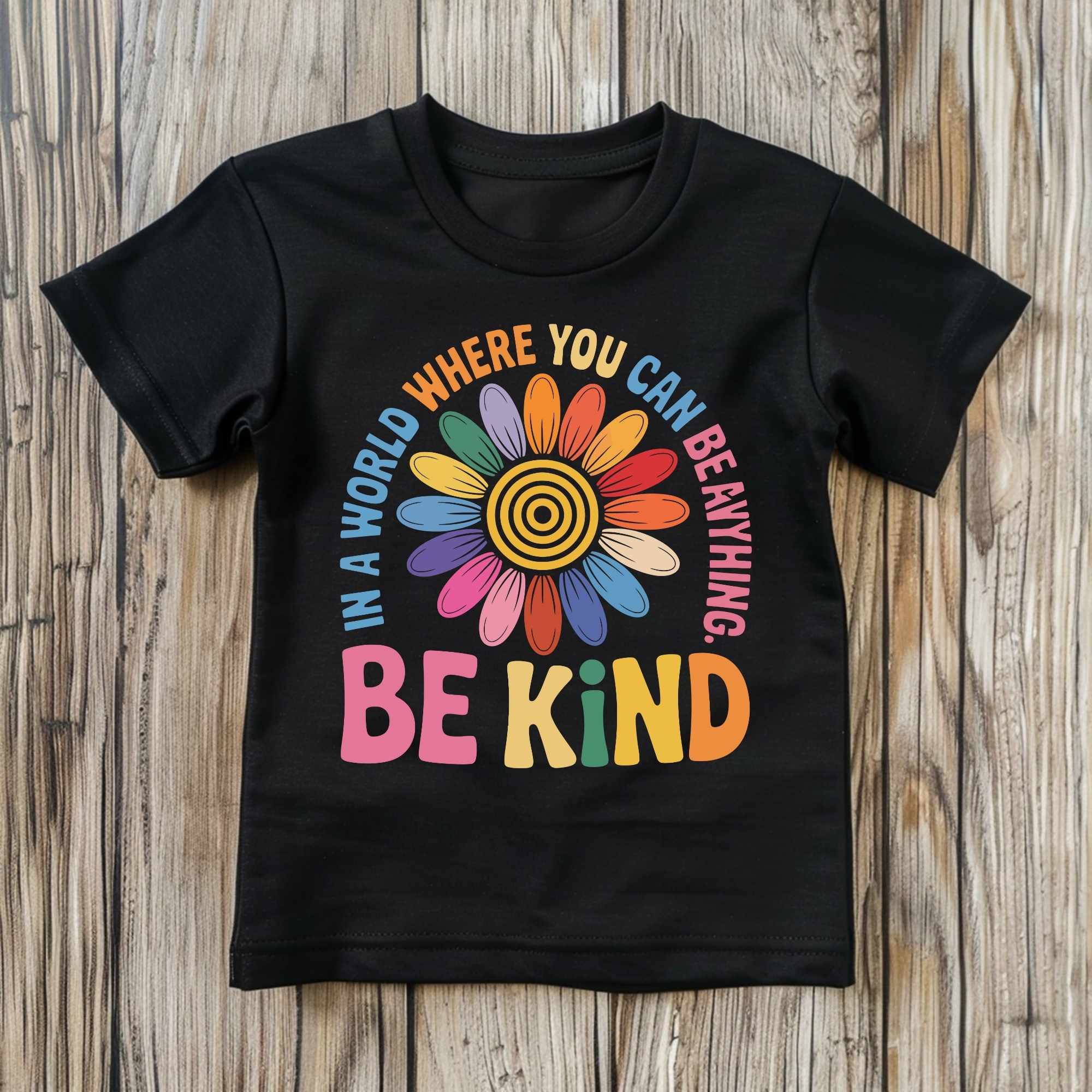 In A World You Can Be Anything, Be Kind Motivational Girls’ T-Shirts