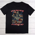  Statue of liberty weeping with capitol on fire graphic black t shirt