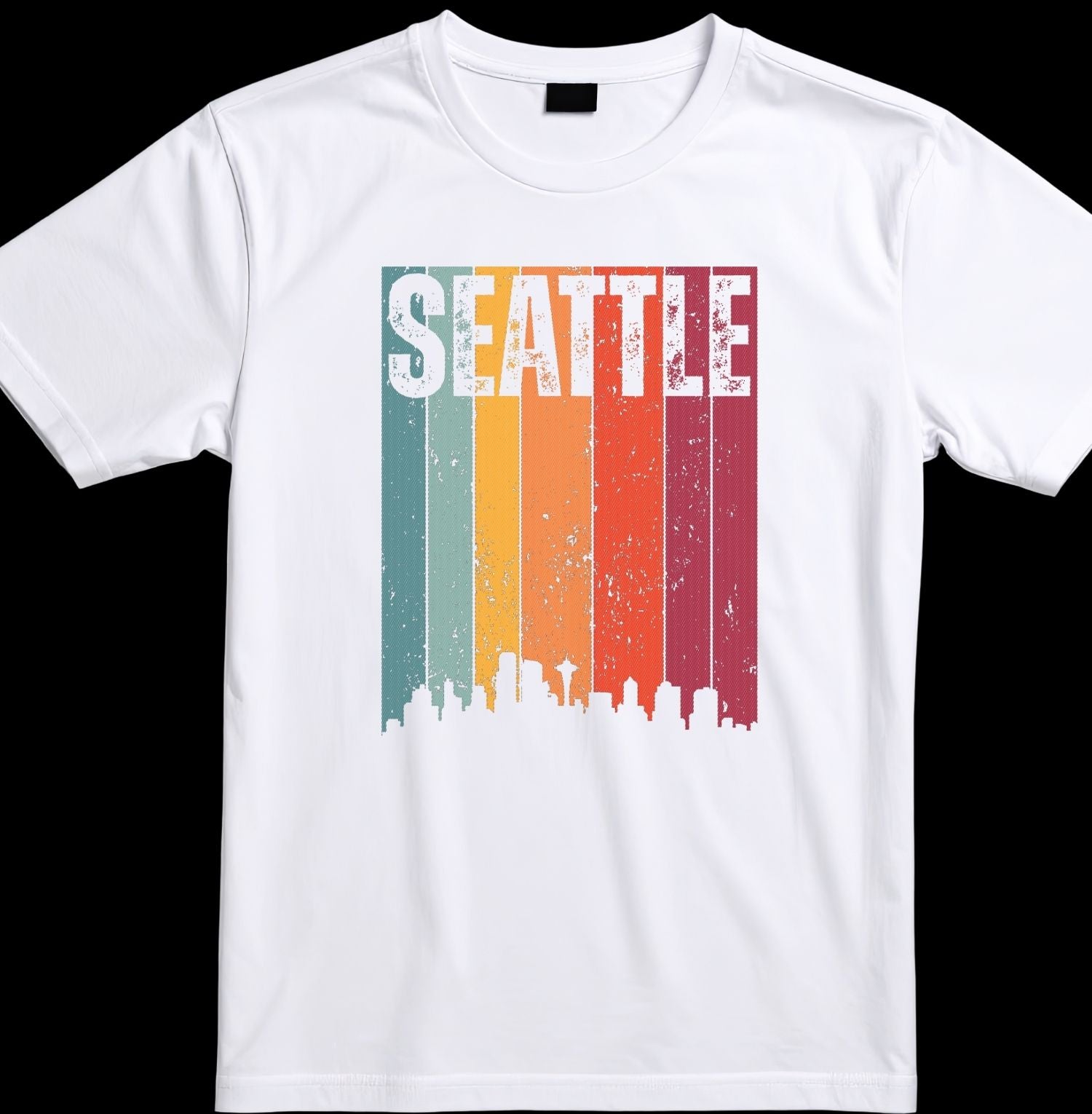 Seattle Retro Sunset Adult Tee