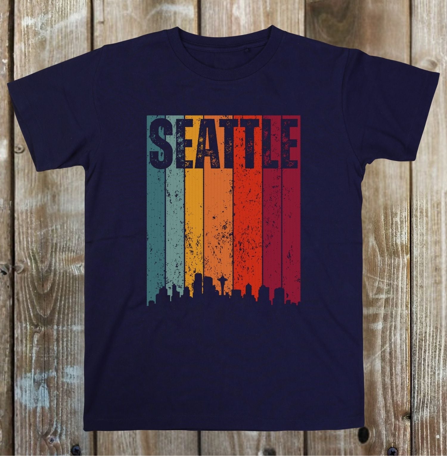 Seattle Retro Sunset Adult Tee